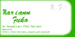 mariann fuko business card